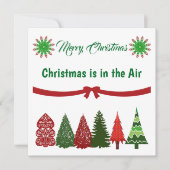 Weihnachtskarte Grün & Rot, frohe Weihnachtsbaumen Feiertagskarte (Vorderseite)