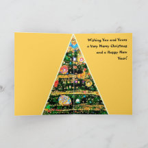 Weihnachtskarte Gustav Klimt Baum Lichter