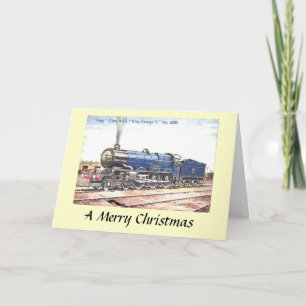 Weihnachtskarte - GWR Motor King George V Feiertagskarte