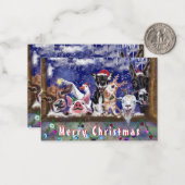 Weihnachtskarte Happy Farm Animal Party - Spaß Mitteilungskarte (Vorderseite/Rückseite Beispiel)