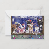 Weihnachtskarte Happy Farm Animal Party - Spaß Mitteilungskarte (Rückseite)
