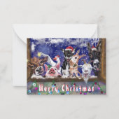 Weihnachtskarte Happy Farm Animal Party - Spaß Mitteilungskarte (Vorderseite)