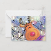 Weihnachtskarte Happy Rentier Mitteilungskarte (Rückseite)