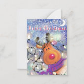 Weihnachtskarte Happy Rentier Mitteilungskarte (Vorderseite)