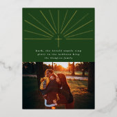 Weihnachtskarte Heiliger Kreuz Grün Foil Folieneinladung (Vorderseite)