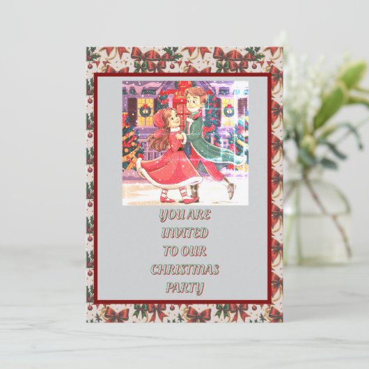 Weihnachtskarte herunterladen einladung (Stehend Vorderseite)