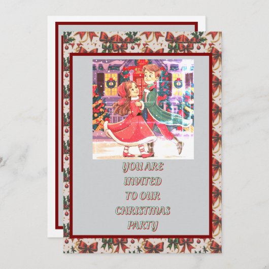 Weihnachtskarte herunterladen einladung (Vorne/Hinten)