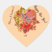 Weihnachtskarte! Herz-Aufkleber (Vorderseite)