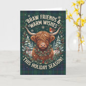 Weihnachtskarte Highland Cow Braw Friends Karte (Gelbe Blume)