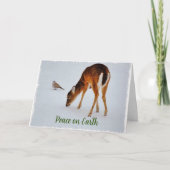 Weihnachtskarte Hirsch und Taube Faith Natur Karte (Vorderseite)