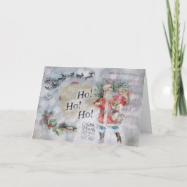 Weihnachtskarte "Ho Ho Ho" Weihnachtsmann Feiertagskarte