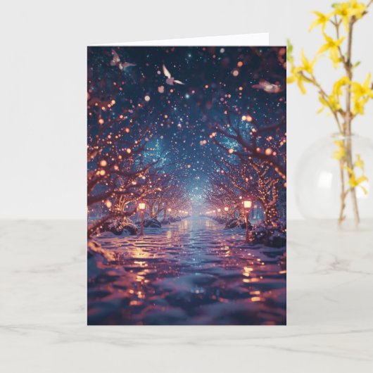 Weihnachtskarte - Hoffnung und Frieden Karte (Gelbe Blume)