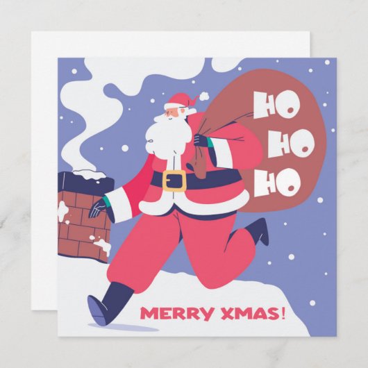 Weihnachtskarte HoHoHo Feiertagskarte (Vorne/Hinten)