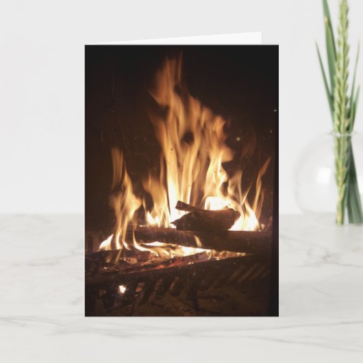 Weihnachtskarte "Holiday Fireplace" Karte (Vorderseite)