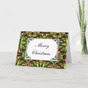 Weihnachtskarte Holly Berries Feiertagskarte