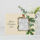 Weihnachtskarte, Holly und Rote Berries Feiertagskarte (Stehend Vorderseite)