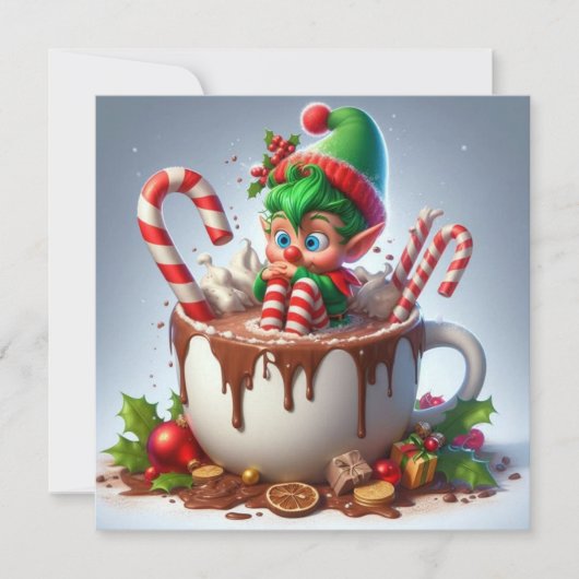 Weihnachtskarte Hot Coco Flat Feiertagskarte (Vorderseite)