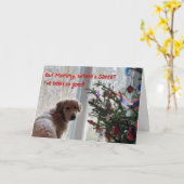 Weihnachtskarte, Hund gewartet für den Weihnachtsm Karte (Gelbe Blume)