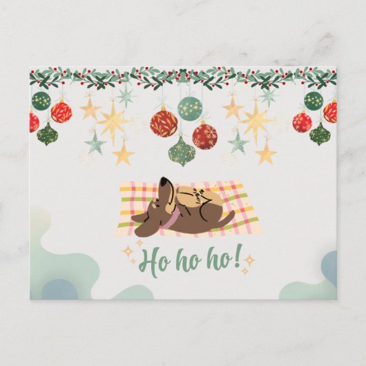 Weihnachtskarte Hund Postkarte (Vorderseite)