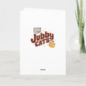 Weihnachtskarte: Hungerkatze Eating Gingerbread Ka Karte (Rückseite)