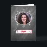 Weihnachtskarte im Foto, Chalkboard-Look, Anpassen Karte<br><div class="desc">Das Chalkboard-Aussehen ist sehr beliebt. Nutzen Sie dieses trendige Design für Ihr Foto Weihnachtskarte dieses Jahr! Fügen Sie einfach Ihr Foto und Ihren Namen für eine wirklich reizvolle und unvergessliche Weihnachtskarte hinzu!</div>