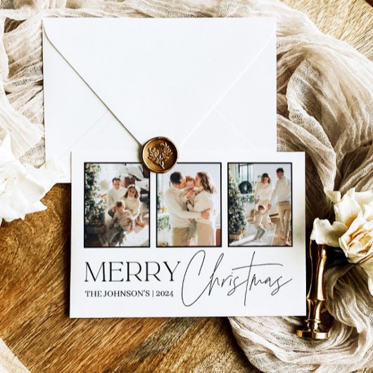 Weihnachtskarte im Foto, Moderne frohe Weihnachten