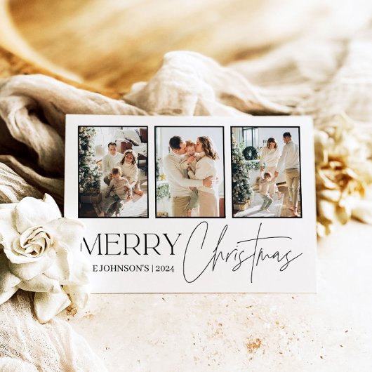 Weihnachtskarte im Foto, Moderne frohe Weihnachten