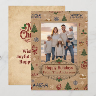Weihnachtskarte im Kraftpapier-Stil der Mitte des Feiertagskarte