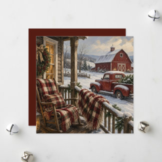 Weihnachtskarte im Landhausstil Feiertagskarte