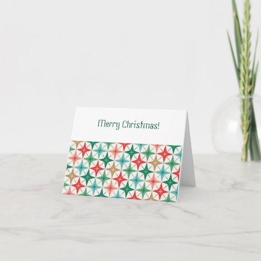 Weihnachtskarte im Mid-Century-Modern-Stil Dankeskarte (Vorderseite)