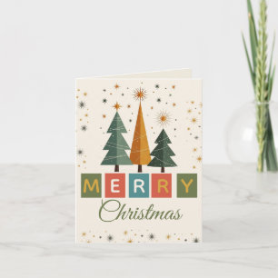 Weihnachtskarte im Mid-Century-Modern-Stil Feiertagskarte