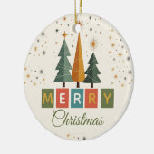 Weihnachtskarte im Mid-Century-Modern-Stil Keramik Ornament (Links)