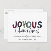 Weihnachtskarte im modernen Handschrift Feiertagspostkarte (Vorne/Hinten)