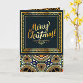 Weihnachtskarte im Schwarz-Gold-Muster individuell Karte (Gelbe Blume)