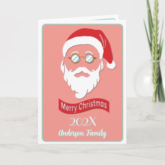 Weihnachtskarte im Stil des Santa Hipster Dankeskarte (Vorderseite)