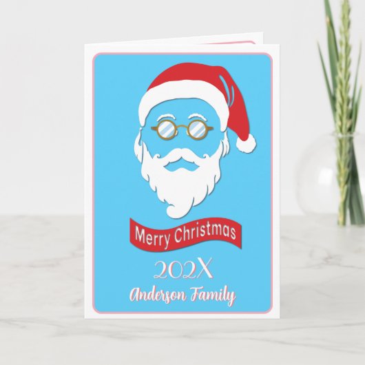 Weihnachtskarte im Stil des Santa Hipster Dankeskarte (Vorderseite)