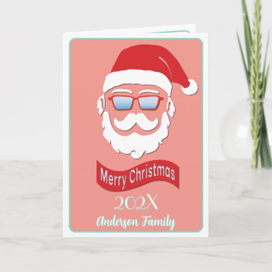 Weihnachtskarte im Stil des Weihnachtsmannes im St Dankeskarte (Vorderseite)