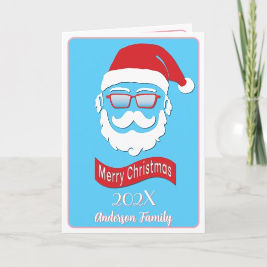 Weihnachtskarte im Stil des Weihnachtsmannes im St Dankeskarte (Vorderseite)