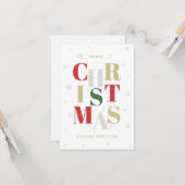 Weihnachtskarte im Stil eines Glamours. Karte (Vorderseite/Rückseite Beispiel)