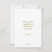 Weihnachtskarte im Stil eines Glamours. Karte (Rückseite)