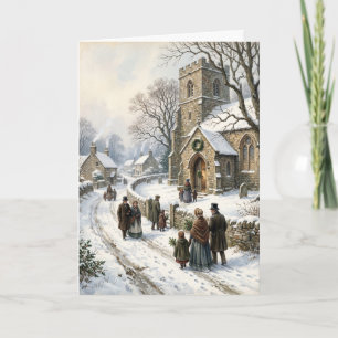 Weihnachtskarte im viktorianischen Stil Feiertagskarte