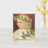 Weihnachtskarte im viktorianischen Stil für Mädche Karte (Gelbe Blume)