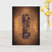 Weihnachtskarte im viktorianischen Stil Karte (Gelbe Blume)