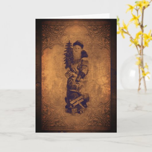 Weihnachtskarte im viktorianischen Stil Karte (Gelbe Blume)