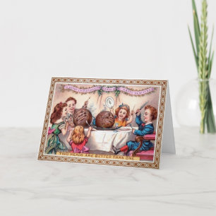 Weihnachtskarte im viktorianischen Stil mit skurri Feiertagskarte