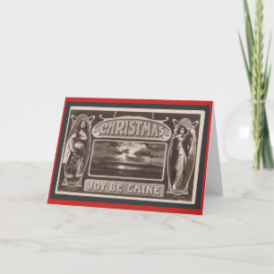 Weihnachtskarte im Vintage-Stil 1890 Feiertagskarte