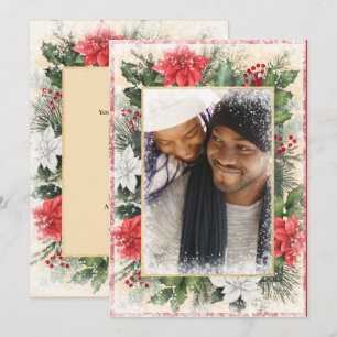 Weihnachtskarte im Vintage-Stil mit Foto Feiertagskarte