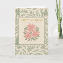 Weihnachtskarte im Vintage-Stil mit rosa Weihnacht