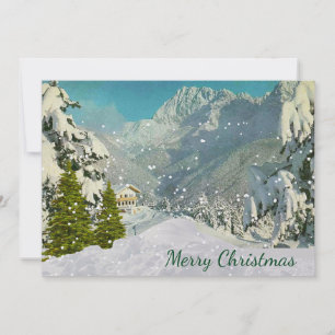 Weihnachtskarte im Vintage-Stil Schweiz Feiertagskarte