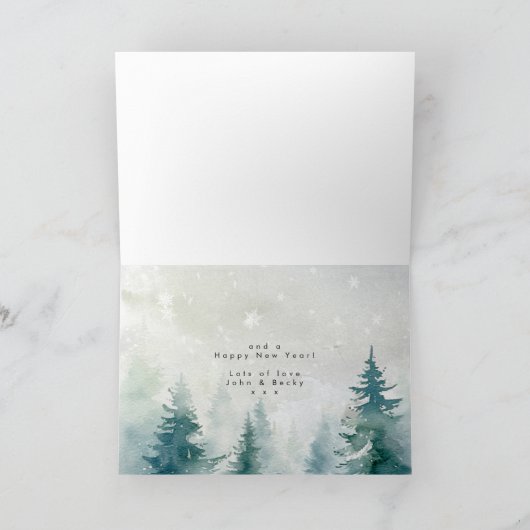 Weihnachtskarte im Winter mit Schnee Karte (Innenseite)